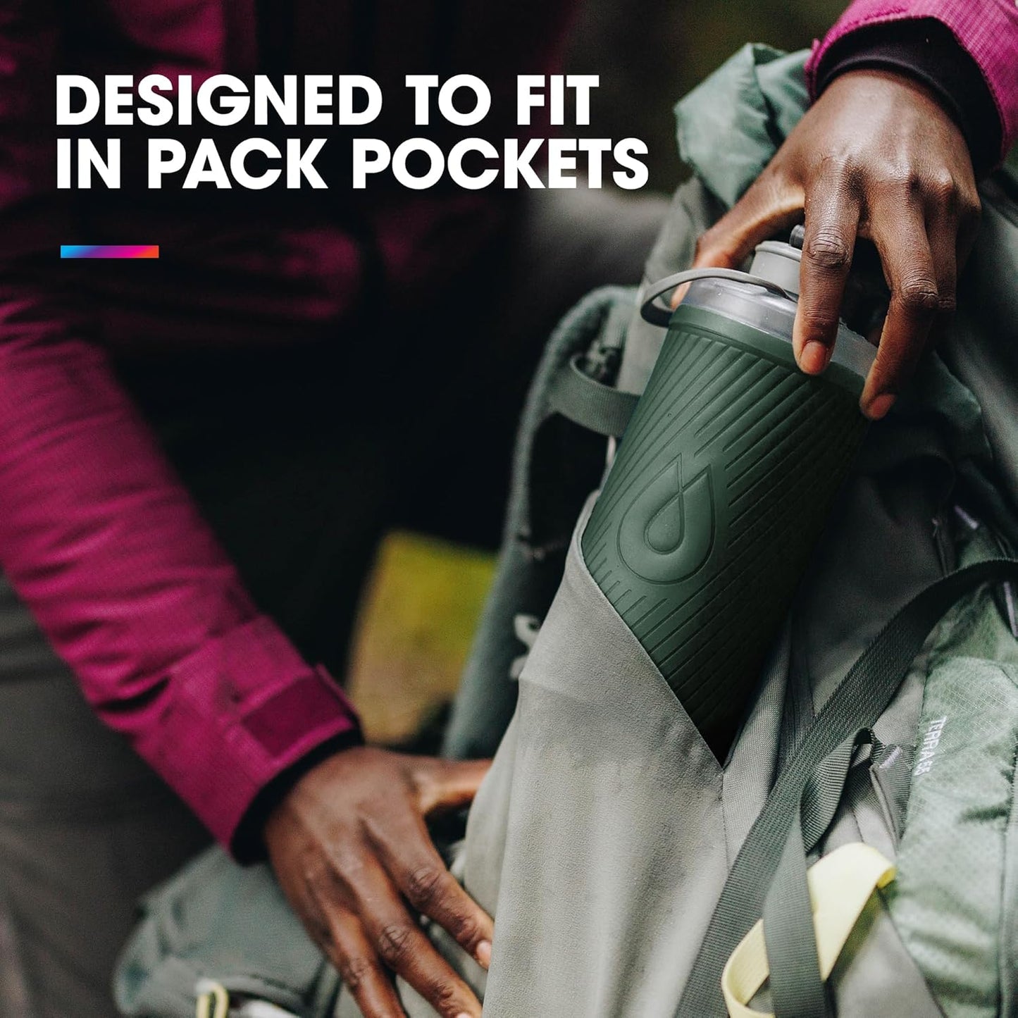 HydraPak Flux - Collapsible Backpacking Water Bottle (750ml, 1L, 1.5L) - BPA Free, Ultra Light, Spill-Proof Twist Cap