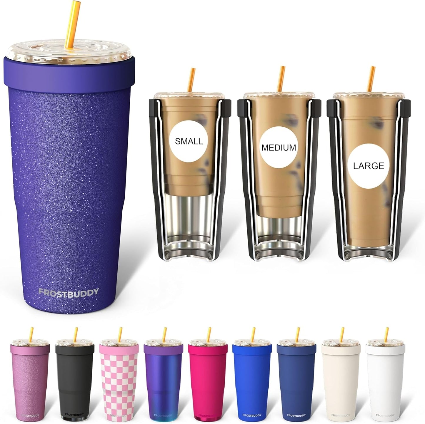 Frost Buddy Togo Buddy | 30 oz Stainless Steel Vacuum Insulated Tumbler | To Go Coffee Cup – Iced Coffee Cups, Iced Coffee Sleeve, Travel Mug, Thermal Cup for Hot & Cold Drinks, Dunkin Cup (Pencil) - Colors A