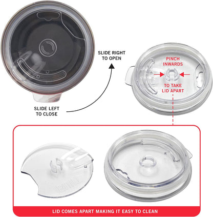 BUILT 20 Ounce Double Wall Vacuum Sealed Stainless Steel Coffee and Water Tumbler Easy to Clean Tritan Lid with Rotating Splash Guard, Pink (5286294)