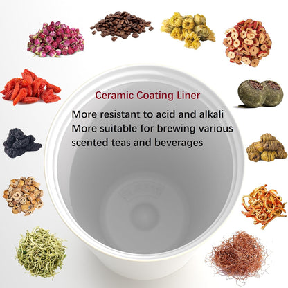 [2-IN-1 LID] Travel Mug,Coffe mug,Coffe cup,Ceramic coating Lined,316 Stainless Steel,BPA Free,Vacuum Insulated Tumbler for Water, Iced Tea or Coffee, Smoothie and More (Peony-White, 18 Onuces)