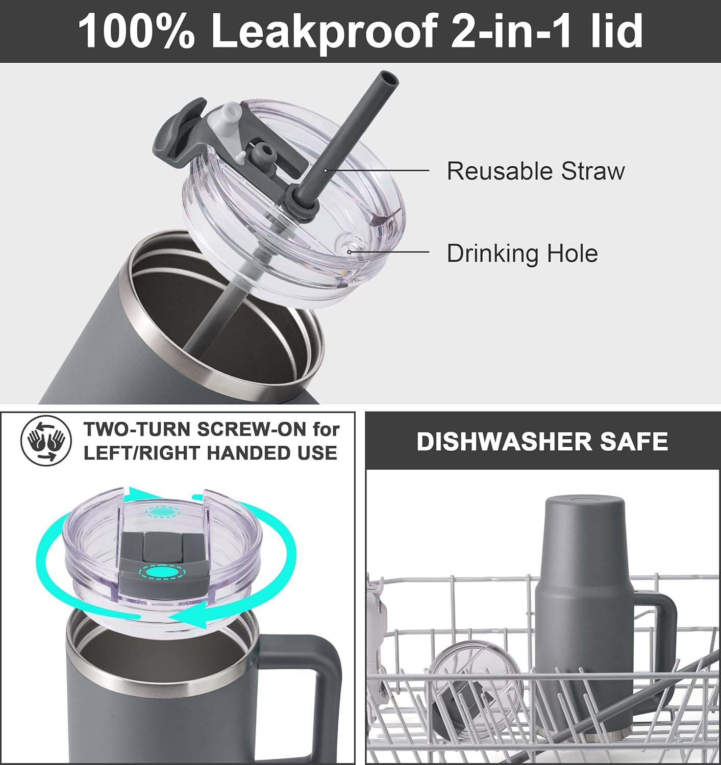 SUNWILL 20 oz Tumbler with Handle and Straw Leak Proof,Travel Coffee Mug with Lid, Stainless Steel Cup Insulated for Office & Gym, Cupholder Friendly, Powder Coated Orchid