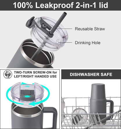SUNWILL 20 oz Tumbler with Handle and Straw Leak Proof,Travel Coffee Mug with Lid, Stainless Steel Cup Insulated for Office & Gym, Cupholder Friendly, Powder Coated Orchid