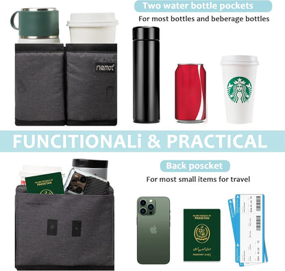 riemot Luggage Travel Cup Holder Free Hand Drink Caddy - Hold Two Coffee Mugs - Fits Roll on Most Suitcase Handles - Gifts for Flight Attendants &Frequent Travelers Accessories Black