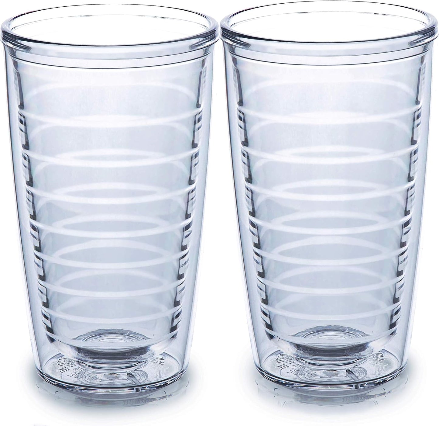 Homestead Choice 16oz Insulated Tumblers Plastic Keeps Drinks Cold & Hot, 4pack Double Walled Clear Insulated Drinking Glasses Cup, BPA-Free, Reusable, Camping, Travel, Kitchen, Party