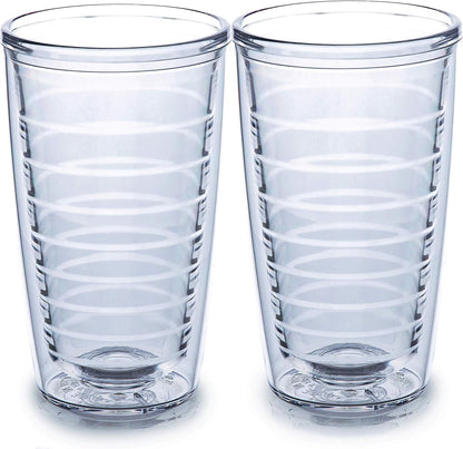 Homestead Choice 16oz Insulated Tumblers Plastic Keeps Drinks Cold & Hot, 4pack Double Walled Clear Insulated Drinking Glasses Cup, BPA-Free, Reusable, Camping, Travel, Kitchen, Party