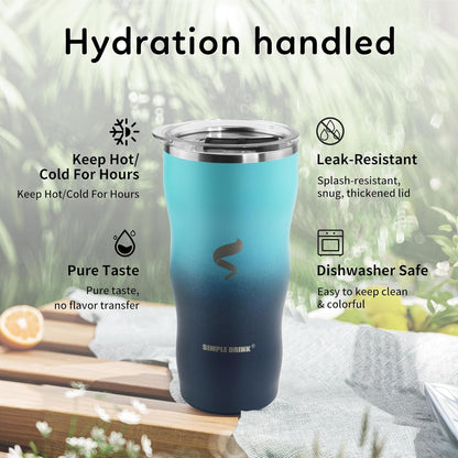 20Oz Insulated Tumbler With Straw And Lid, Stainless Steel Coffee Cup, Double Wall Vacuum Travel Mug,Spill proof Iced Coffee Tumbler, Beach tumbler, Green Red Tumbler