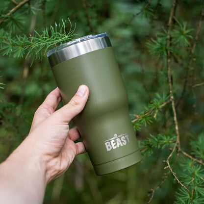 Beast 10 oz Tumbler Stainless Steel Vacuum Insulated Coffee Ice Cup Double Wall Travel Flask (Arctic White)