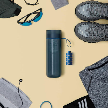 Philips Water GoZero Active BPA-Free Water Bottle with Fitness Tap Water Filter, Sport Squeeze Water Bottle, Lightweight, 24 oz with Fitness Filter, Plum