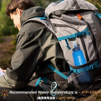 Azarxis TPU Soft Flask Collapsible Water Bottle Running Folding Gel Water Reservoir Handheld for Hydration Pack Hiking Cycling Climbing Jogging Marathon Trail Race