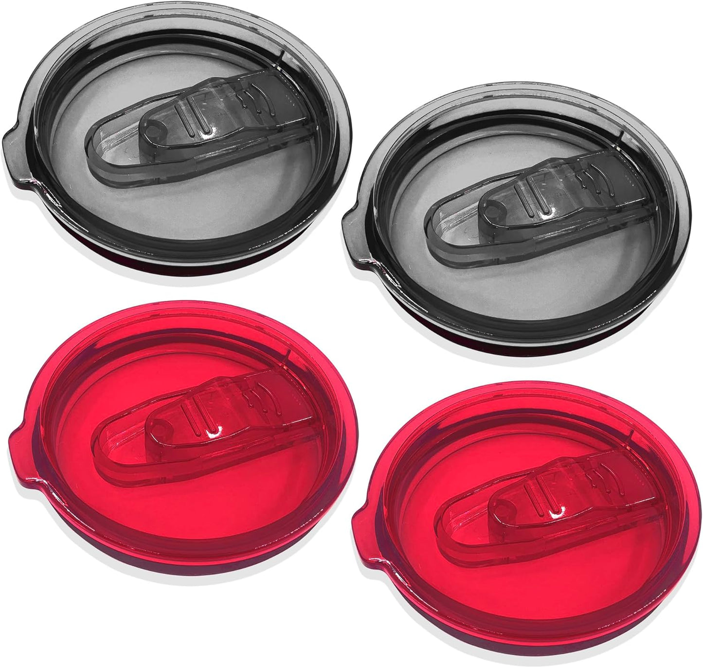 2 Replacement Lids for Stainless Steel Tumbler Travel Cup - Fits OF Inner diameter 3.7 to 3.74 INCH Yeti Rambler and others (Transparent) (30 OZ)