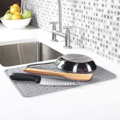 OXO 1372100 Good Grips Silicone Stemware Drying Mat, Gray