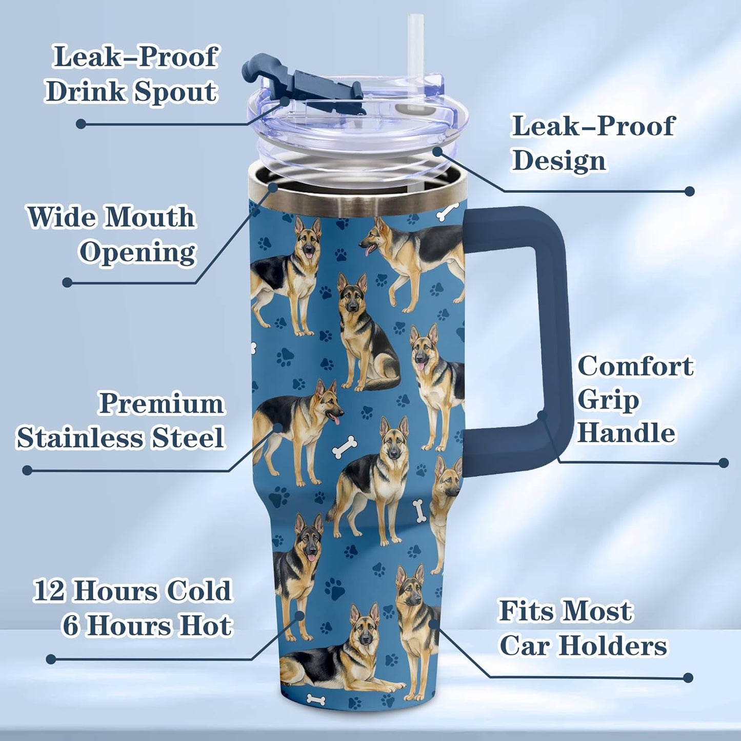 Beagle Gifts for Women Men, 40oz Stainless Steel Insulated Tumbler Travel Cup Mug, Funny and Unique Beagle Gifts for Dog Lover - Colors A