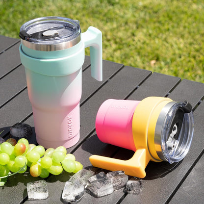BJPKPK Tumbler With Handle And Straw Lid 40 oz Stainless Steel Insulated Coffee Tumbler Cups For Home, Office or Car,Turquoise