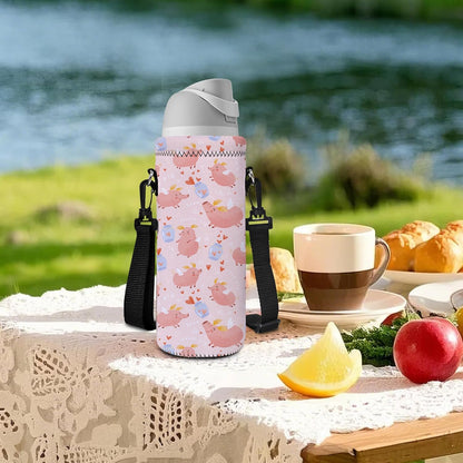 Neoprene 500ML/750ML/1000ML Water Bottle Bag Carrier, Portable Insulated Bottle Sling Holder Case Pouch with Adjustable Shoulder Strap for Men Women Walking Hiking Running