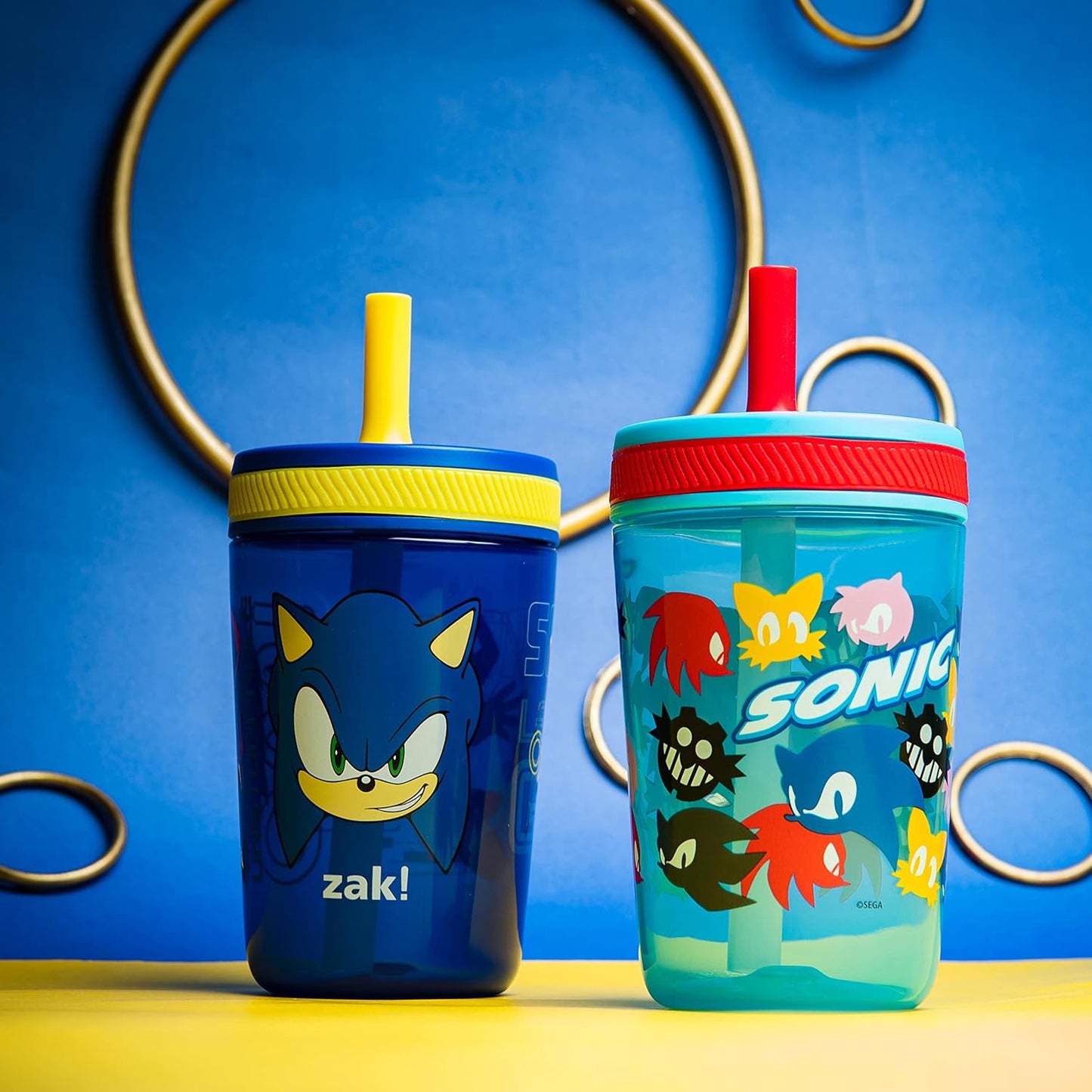 Zak Designs 15oz Bluey Kelso Tumbler Set, Leak-Proof Screw-On Lid with Straw Made of Durable Plastic and Silicone, Perfect Bundle for Kids, 2 Count (Pack of 1) - Colors B