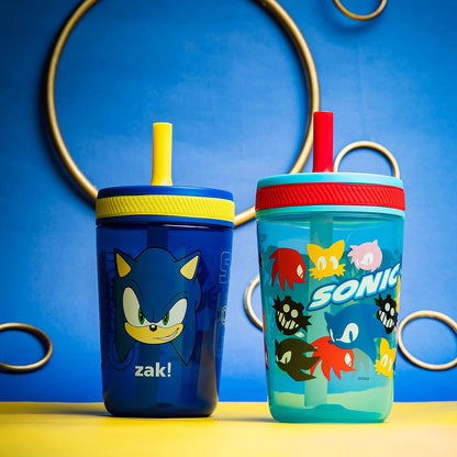 Zak Designs 15oz Bluey Kelso Tumbler Set, Leak-Proof Screw-On Lid with Straw Made of Durable Plastic and Silicone, Perfect Bundle for Kids, 2 Count (Pack of 1) - Colors B