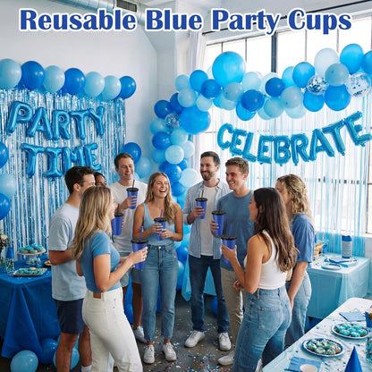 Honeydak 15 Pack Tumbler with Straw and Lid Bulk Cups for Gifts Water Bottle Iced Coffee Travel Mug Cup Reusable Plastic Tumblers for Party Birthdays 24-27 oz (Solid Color)