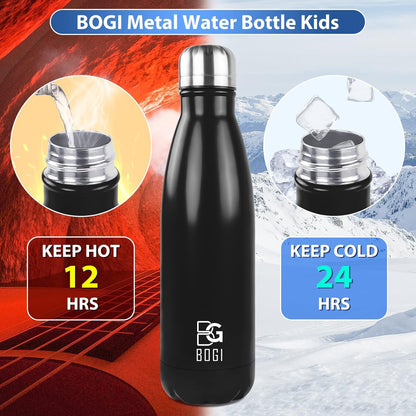 BOGI 17oz Insulated Water Bottle Double Wall Vacuum Stainless Steel Water Bottles, Leak Proof Metal Sports Water Bottle Keeps Drink Hot and Cold - Perfect for Outdoor Sports Camping Biking (Purple)