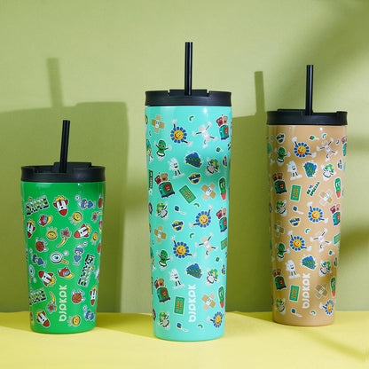 BJPKPK 22oz Insulated Tumbler With lid And Straw Stainless Steel Tumblers Travel Coffee Mug Reusable Thermal Cup,Sky