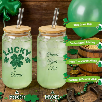 Mason Life Matcha Cup, 18 OZ Cute Glass with Lid and Straw, Matcha Drinking Cup Beer Can Glass for Valentines Day Gift Iced Coffee Smoothie Cocktail Milk Mother's Gifts