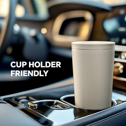 Ideus 17 oz Travel Coffee Mug, Double Wall Vacuum Stainless Steel Insulated Coffee Tumbler With Lid, Splash-Proof & Cup Holder Friendly, Keeps Drinks Hot/Cold, Dishwasher Safe, Purple