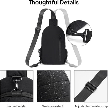 TOPEAST Sling Bag for Women, Anti-Theft Crossbody Bag with RFID Blocking & Water Bottle Holder for Travel, Water-resistant
