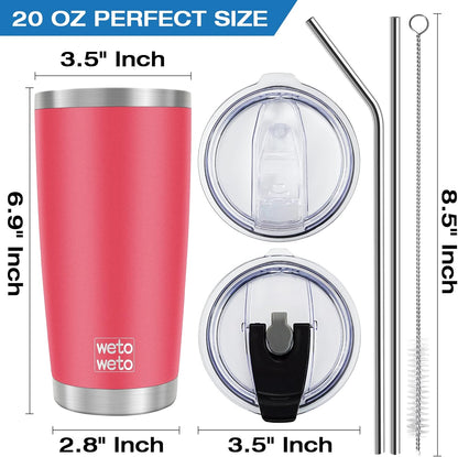 WETOWETO 20oz Tumbler, Stainless Steel Vacuum Insulated Coffee Travel Mug, Double Wall Powder Coated Insulated Coffee Mug Travel Mug with Lid Thermal Cup for Outdoor (Navy Blue, 1 Pack)