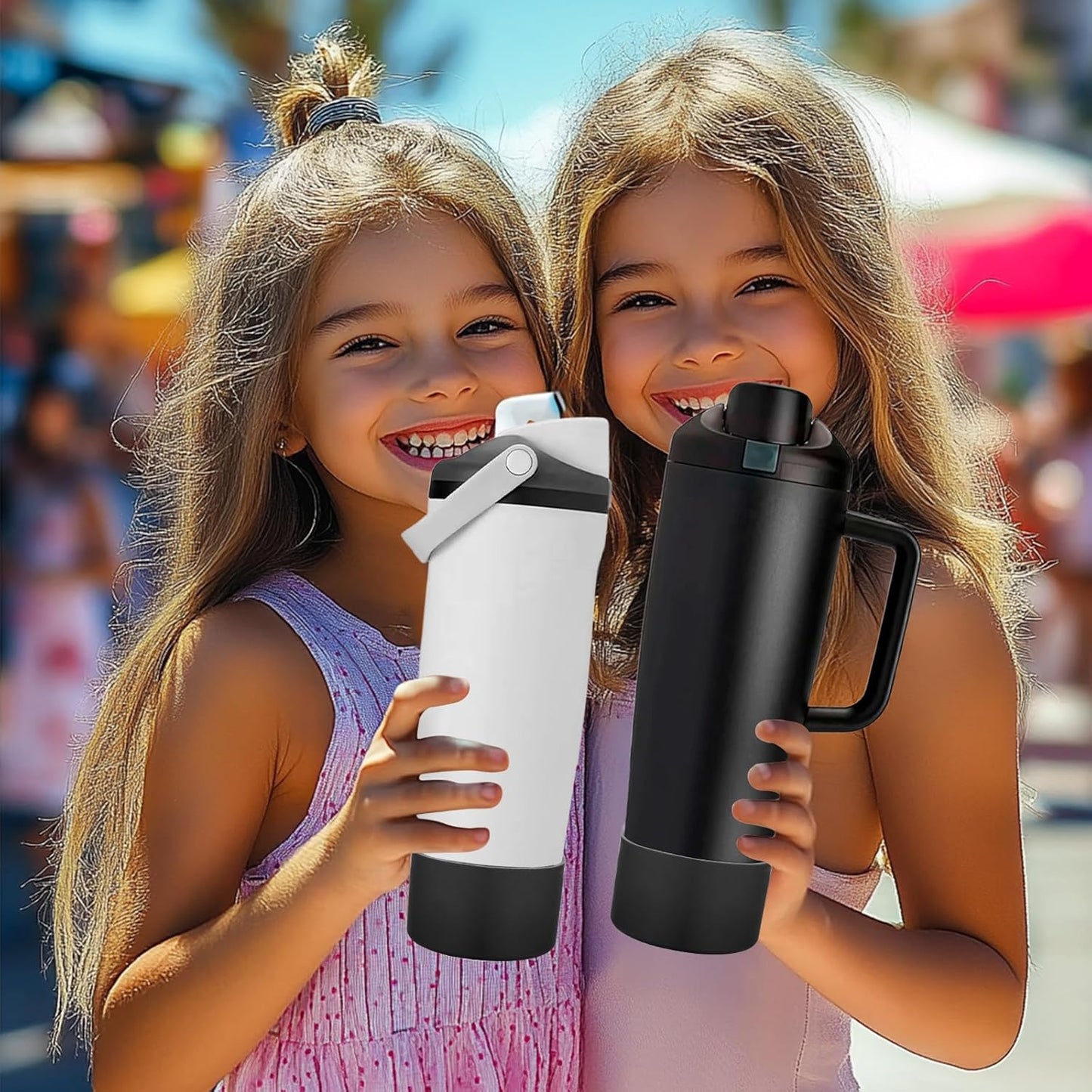 Mity rain 2PCS Protective Silicone Boots for Owala 30oz & 40oz FreeSip Sway Bottles & Tumblers - Accessories for owala, Enhances Stability & Prevents Scratches(Black Cherry)