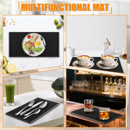Ninsula 2 Pack Bar Mat, 6" x 12" Bar Mats for Countertop, Non Slip Spill Proof Service Mat, Rubber Dish Drying Mat for Coffee Bar, Bartending, Home Kitchen & Restaurant