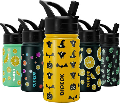 BJPKPK Insulated Water Bottles with Straw Lid, 40oz Stainless Steel Water Bottles with 3 Lids, BPA Free Leakproof Thermo, Tumblers, Cups for Sports, Gym- Midnight - Colors B