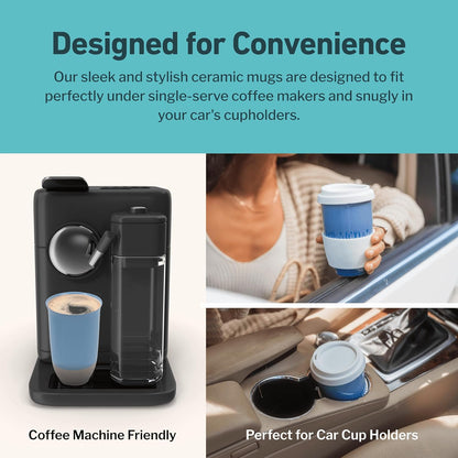 NOVA CERAMICS Coffee Tumbler – Travel Mug - On the Go Coffee Mug – Microwave & Dishwasher Safe Green Coffee Tumbler - Gifts For Women Men Him Her – 16oz – Monsoon