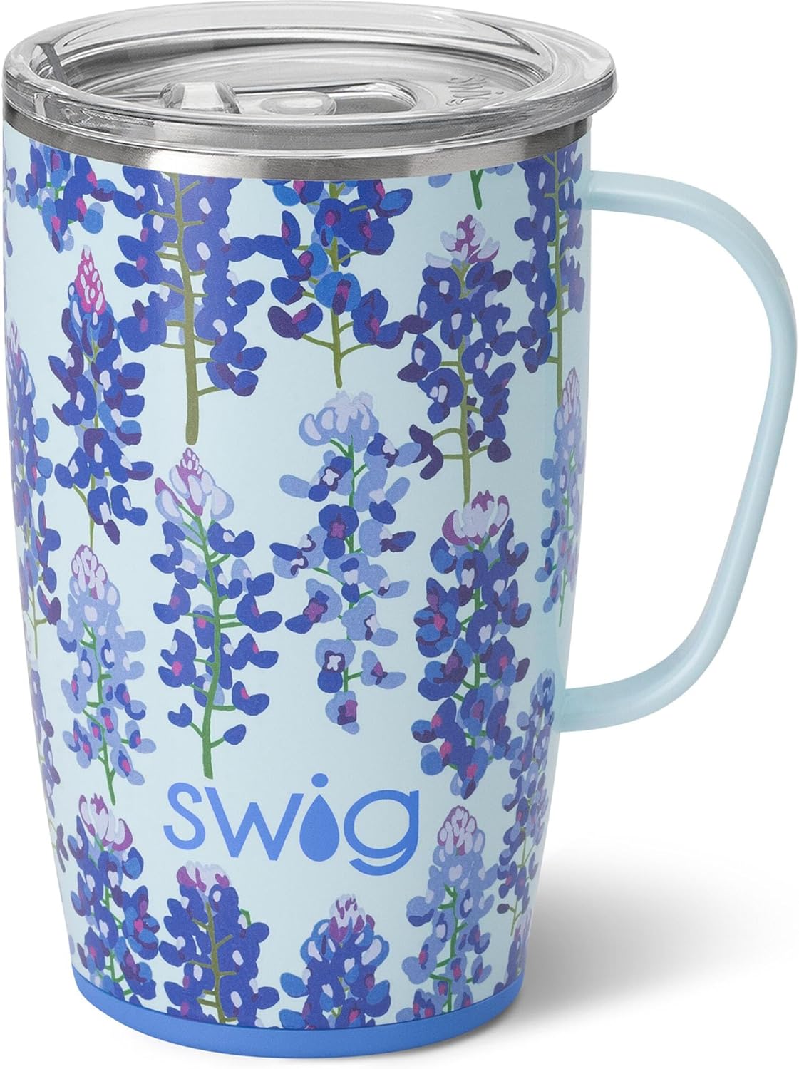 Swig Life 18oz Travel Mug, Insulated Tumbler with Handle and Lid, Cup Holder Friendly, Dishwasher Safe, Stainless Steel, Travel Coffee Cup (Honey Meadow)