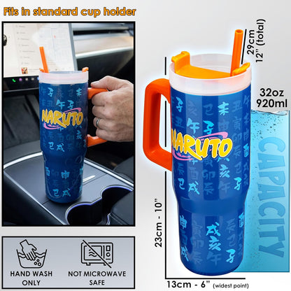Get Trend One Piece Tumbler with Handle and Straw 32 oz, Keeps Hot 8 Hrs, Cold 12H & Ice 42H, BPA-Free Insulated Stainless Steel Water Bottle, Leak Proof Travel Mug, Anime Gifts (Multi One Piece)