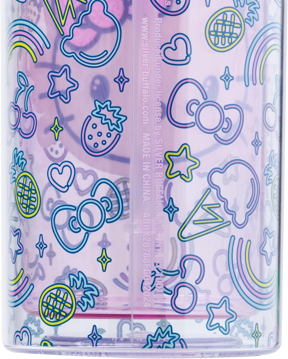 Silver Buffalo Sanrio Hello Kitty Milk Carton Pattern Plastic Boba Tumbler w Lid and Wide Straw, 24 Ounces