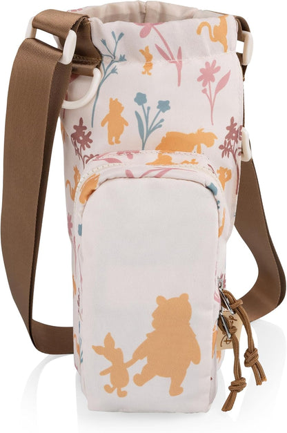 Picnic TIME Eclipse 40 oz Tumbler Tote and Crossbody Drink Carrier, Water Bottle Holder with Adjustable Shoulder Strap and Zipper Phone Pocket