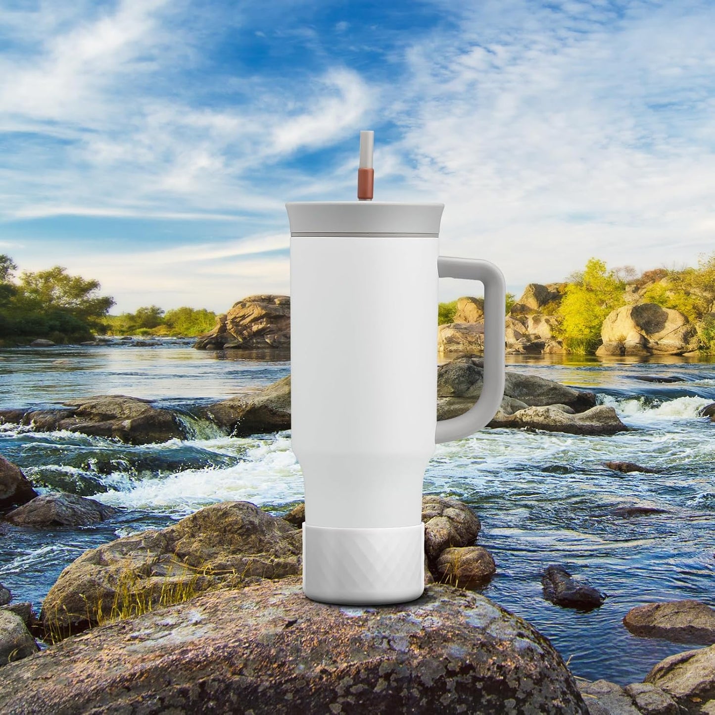 Silicone Boot for Owala 40 oz Tumbler with Handle, Anti-Slip Protective Sleeve for Stainless Steel Triple Layer Insulated Travel Tumbler Accessories