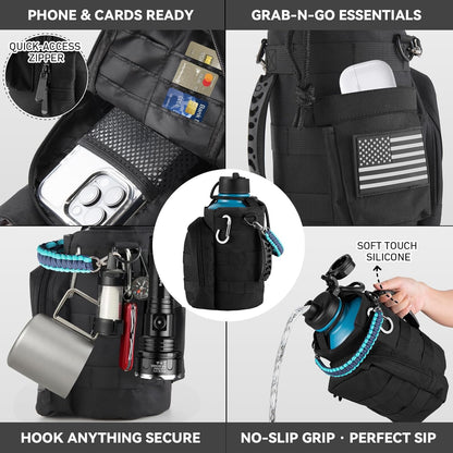 KXIAOCHEN Insulated Water Bottle With Strap, Cold For 48 Hrs Leak Proof, Triple Wall Stainless Steel Sports Water Bottle With Straw And Spout Lid For Gym Hiking Travel