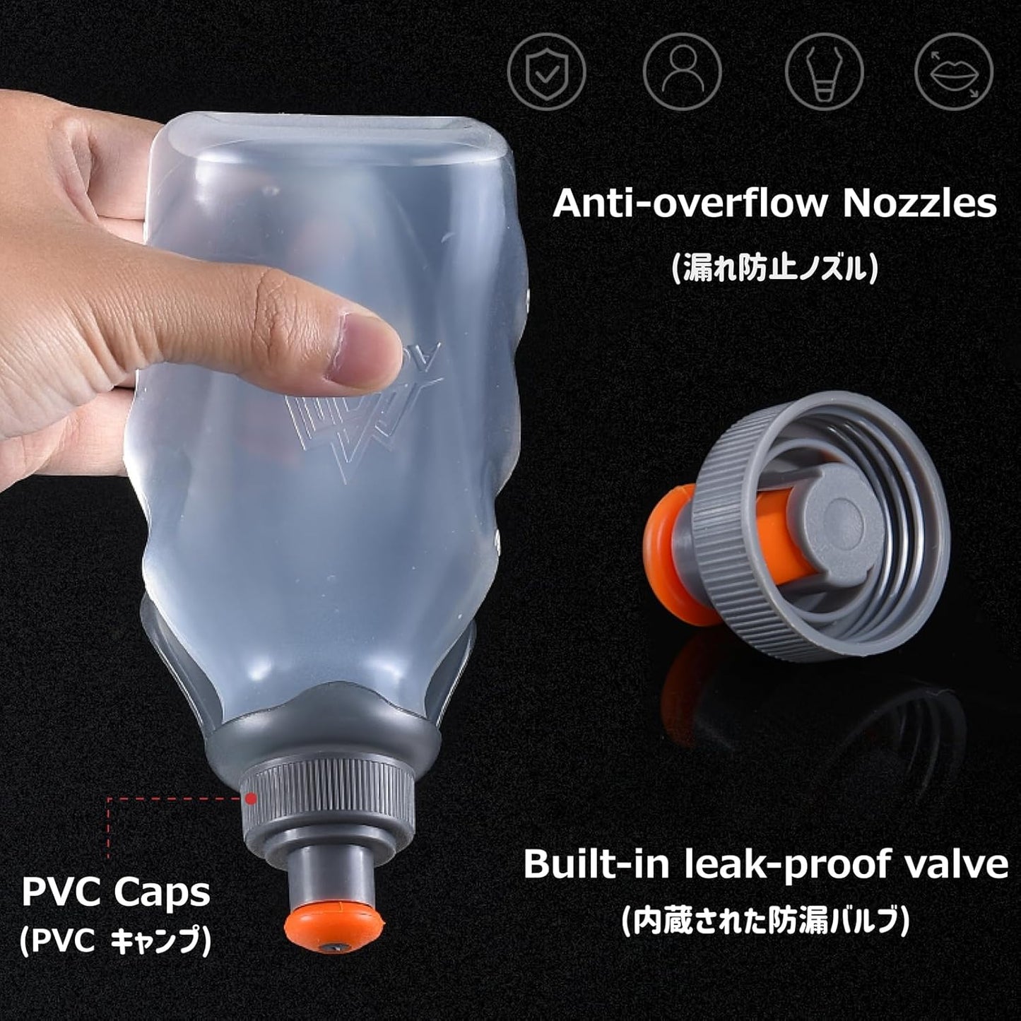 Azarxis Running Water Bottles Flask BPA Free Leakproof Hydration Vest Packs Waist Belt Replacement for Triathlon Marathon Hiking Cycling Climbing Runner