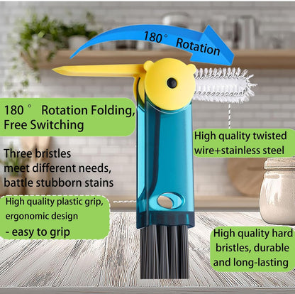 3 in 1 Cup Lid Cleaning Brush - Upgraded Version Cup Lid Brush with Packaging Box, Suitable for All Types of Cups, Bottle Gaps, Portable Travel and Home Kitchen Multifunctional Cleaning Set (3pcs)
