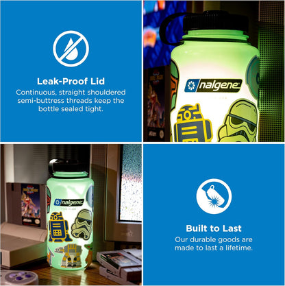Nalgene 32 oz Wide Mouth Water Bottle | BPA-Free, Durable & Leak Proof, Lightweight Bottle for Hiking & Gym, Work & Travel
