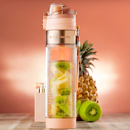 MAMI WATA Fruit Infuser Water Bottle – 24 oz – Tritan Plastic - Unique Stylish Design – Fruit Infused Water recipes eBook & Insulating sleeve – Beautiful Gift Box
