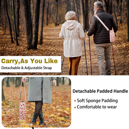 Water Bottle Carrier Bag 25oz/32oz Water Bottle Pouch Holder Adjustable Shoulder Strap Neoprene Water Bottle Sling Bag with Phone Pocket Insulated Tumbler Accessories for Walking