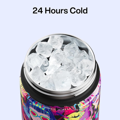 ENCOOL Insulated Water Bottle with Straw Stainless Steel Water Bottle, Leak-Proof, BPA-Free, Double Wall Vacuum Keeps Cold for 24 Hours for Sports, Travel, School (26 oz, Cotton Candy) - Colors D