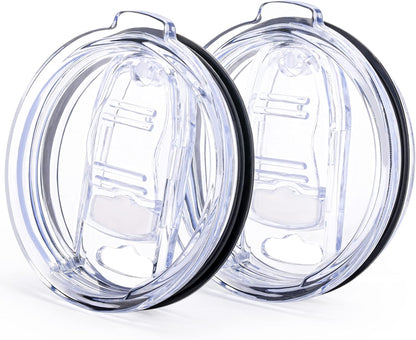 2 Pack 20 oz Tumbler Lids,Replacement Spill Proof Splash Resistant Slider Mug Toppe for Yeti Ramble and More Coffee Mugs,Straw Friendly
