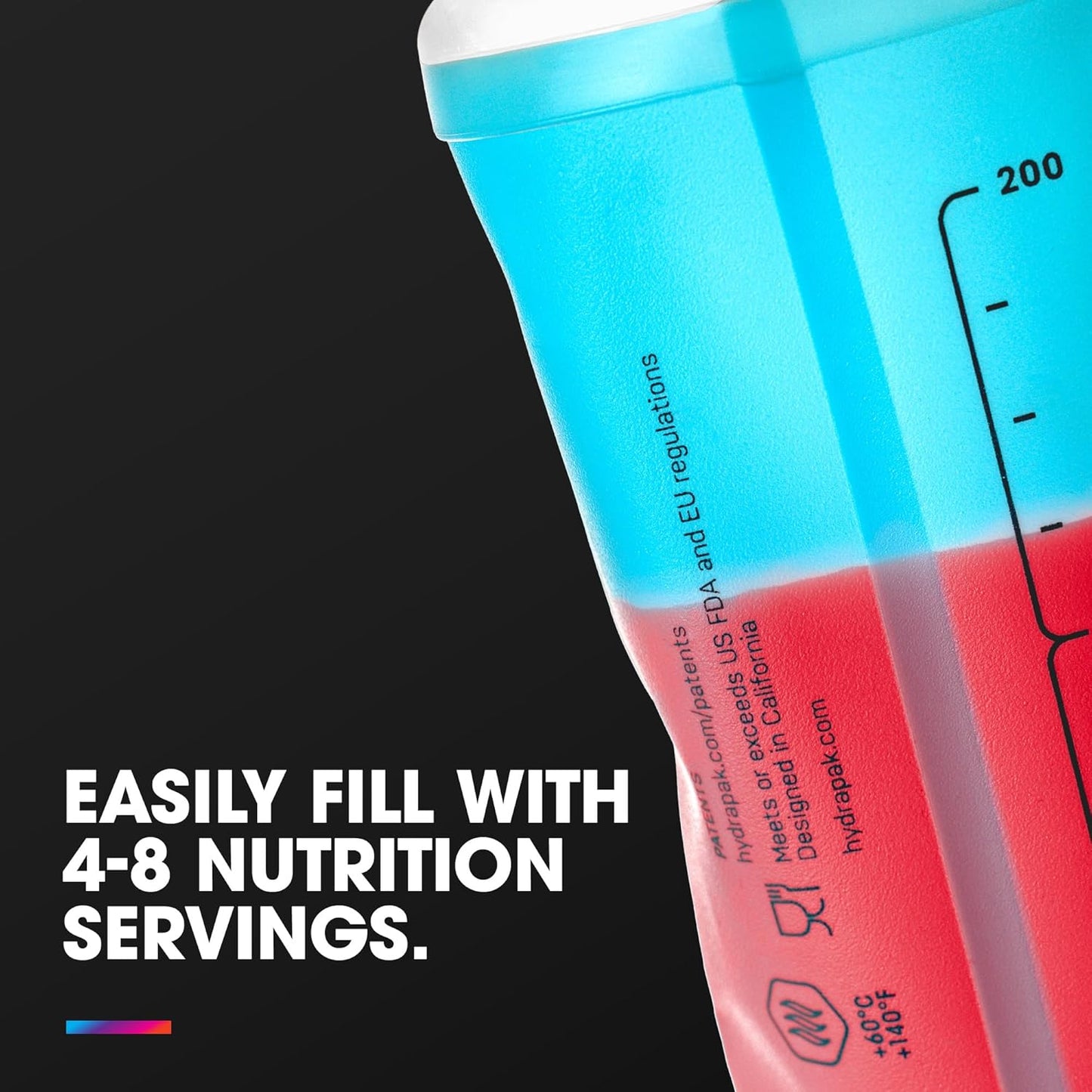 HydraPak SoftFlask - Collapsible Nutrition Flask (150ml or 250ml) - BPA Free, Easy Open Cap, Foldable, Lightweight