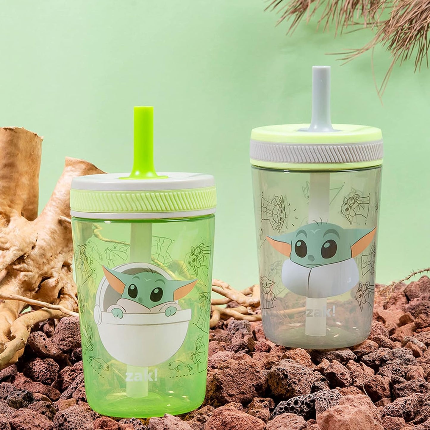 Zak Designs 15oz Bluey Kelso Tumbler Set, Leak-Proof Screw-On Lid with Straw Made of Durable Plastic and Silicone, Perfect Bundle for Kids, 2 Count (Pack of 1) - Colors B