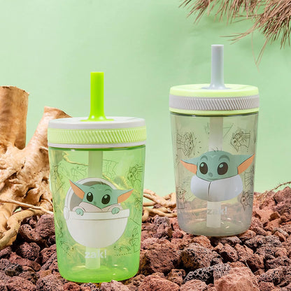 Zak Designs 15oz Bluey Kelso Tumbler Set, Leak-Proof Screw-On Lid with Straw Made of Durable Plastic and Silicone, Perfect Bundle for Kids, 2 Count (Pack of 1) - Colors B
