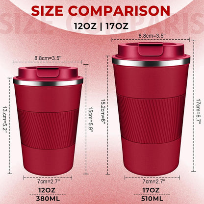 Insulated Coffee Tumbler 12 oz, Stainless Steel Coffee Mug with Lids, Travel Coffee Mug Leak Proof, Double Wall Vacuum Insulated Reusable Coffee Cup, Keep Drinks Hot and Cold (Sky Blue, 12 Ounces)