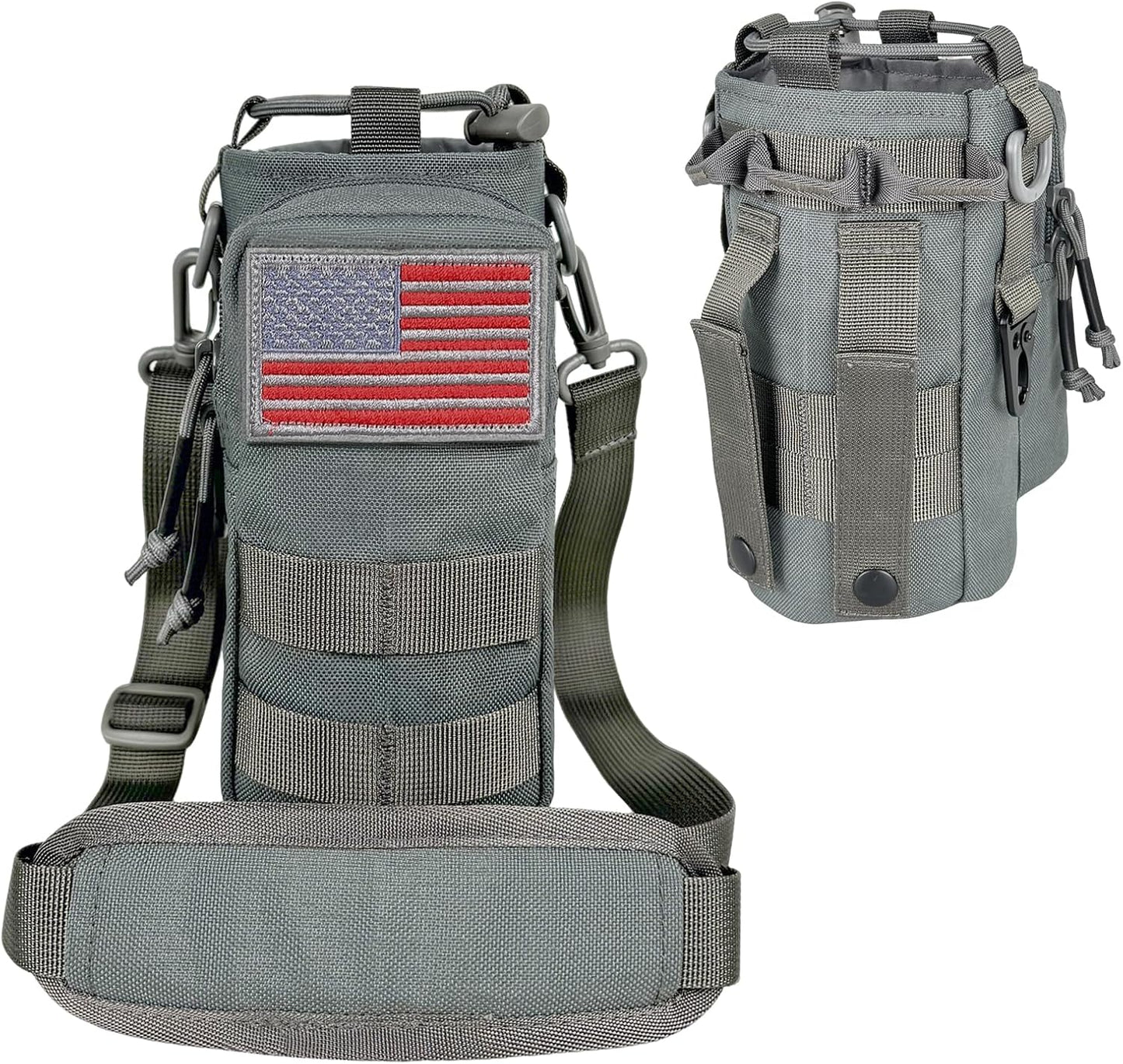 Water Bottle Holder with Strap - Tactical Insulated Water Bottle Sleeve with MOLLE System Water Bottle Cover Cross-Body Pouch for Walking Hiking Camping Gym 32oz&40oz