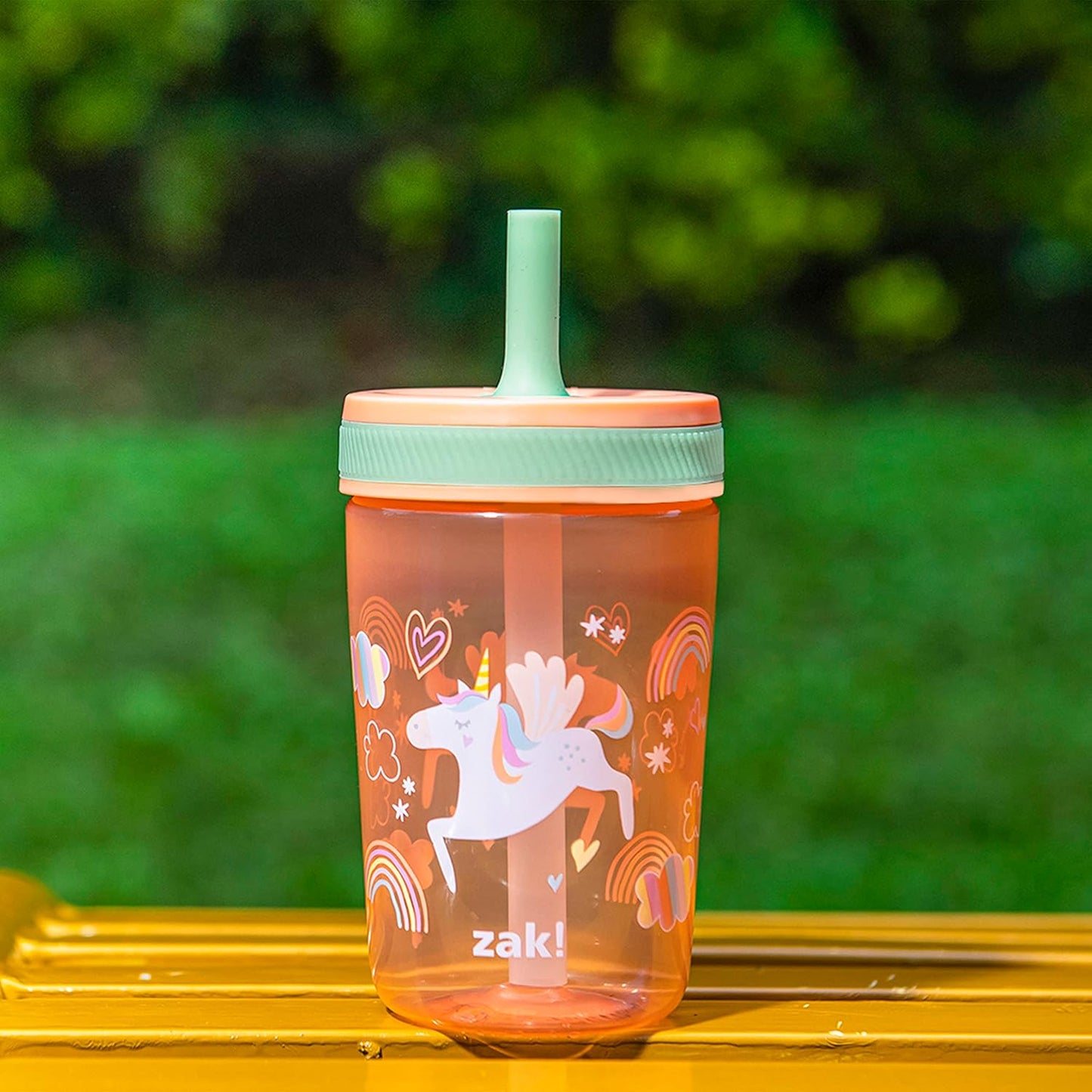 Zak Designs 15oz Bluey Kelso Tumbler Set, Leak-Proof Screw-On Lid with Straw Made of Durable Plastic and Silicone, Perfect Bundle for Kids, 2 Count (Pack of 1) - Colors A